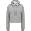 Front - SF Womens/Ladies Slounge Plain Heather Crop Hoodie
