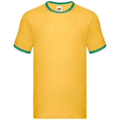 Front - Fruit of the Loom Mens Ringer Contrast T-Shirt