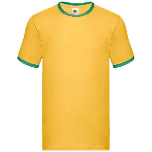 Front - Fruit of the Loom Mens Ringer Contrast T-Shirt