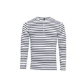 Front - Premier Mens Long John Stripe Roll Sleeve T-Shirt