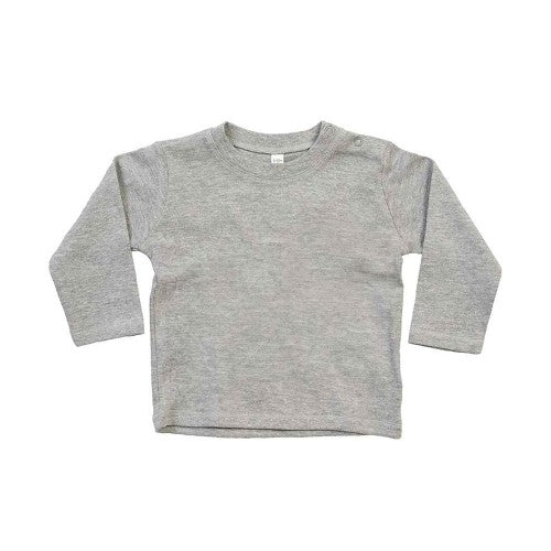 Front - Babybugz Baby Heather Long-Sleeved T-Shirt