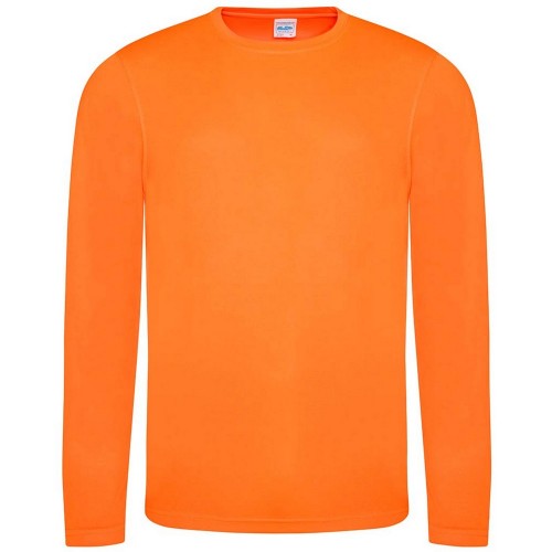 Front - AWDis Cool Mens Moisture Wicking Long-Sleeved T-Shirt