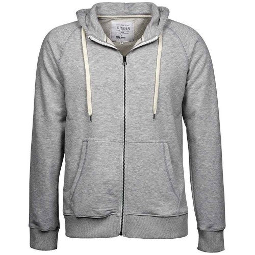 Front - Tee Jays Mens Urban Heather Full Zip Hoodie