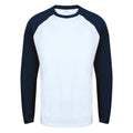 Front - Skinni Fit Mens Long-Sleeved Baseball T-Shirt