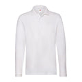 Front - Fruit of the Loom Mens Cotton Pique Long-Sleeved Polo Shirt