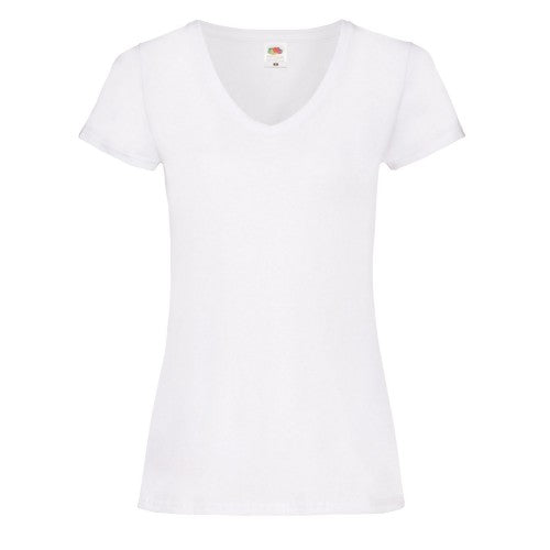 Front - Fruit Of The Loom Womens/Ladies V Neck Lady Fit T-Shirt