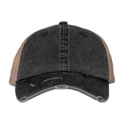 Front - Native Spirit Unisex Adult Destroy Washed Trucker Cap
