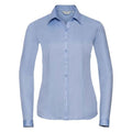 Front - Russell Collection Womens/Ladies Herringbone Long-Sleeved Formal Shirt