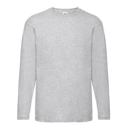 Front - Fruit of the Loom Unisex Adult Valueweight Heather Long-Sleeved T-Shirt