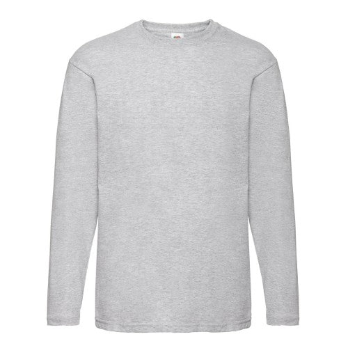 Front - Fruit of the Loom Unisex Adult Valueweight Heather Long-Sleeved T-Shirt