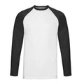 Front - Fruit of the Loom Unisex Adult Contrast Long-Sleeved Baseball T-Shirt