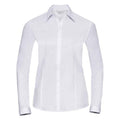 Front - Russell Collection Womens/Ladies Herringbone Long-Sleeved Formal Shirt