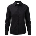 Front - Russell Collection Womens/Ladies Cotton Poplin Easy-Care Long-Sleeved Formal Shirt