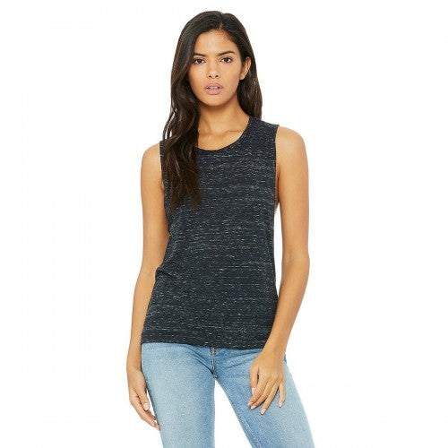 Front - Bella + Canvas Womens/Ladies Muscle Flow Scoop Neck Tank Top