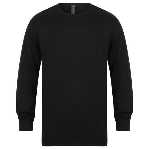 Front - Henbury Mens Cotton Acrylic Crew Neck Sweatshirt