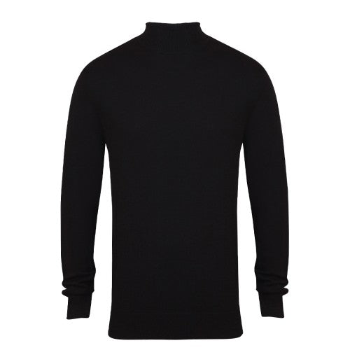Front - Henbury Mens Roll Neck Sweatshirt