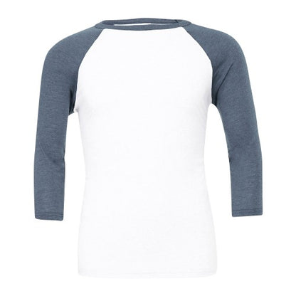 Front - Bella + Canvas Unisex Adult Triblend 3/4 Sleeve Baseball T-Shirt