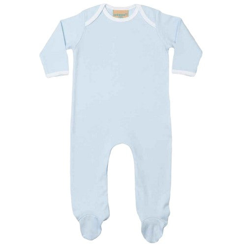 Front - Larkwood Baby Contrast Sleepsuit