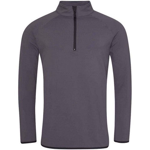 Front - AWDis Cool Mens Half Zip Sweat Top