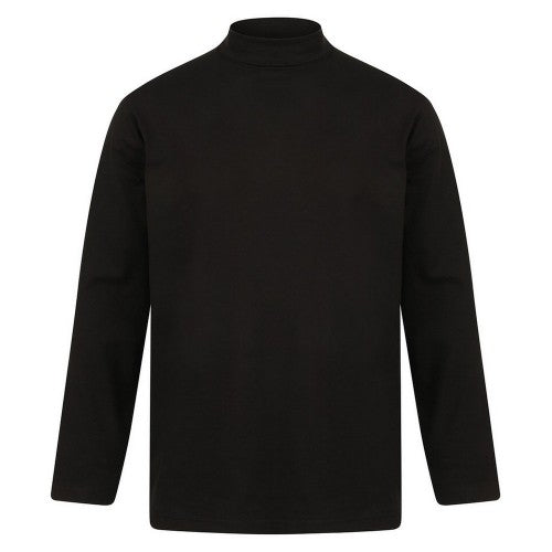 Front - Henbury Mens Roll Neck Long-Sleeved Top