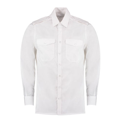 Front - Kustom Kit Mens Long-Sleeved Pilot Shirt