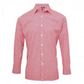 Front - Premier Mens Gingham Long-Sleeved Shirt