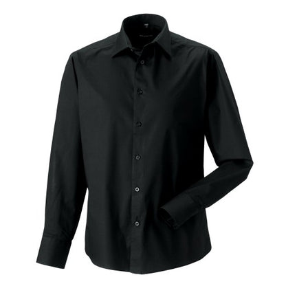 Front - Russell Collection Mens Fitted Long-Sleeved Shirt
