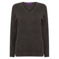 Front - Henbury Womens/Ladies Cotton Acrylic V Neck Sweatshirt
