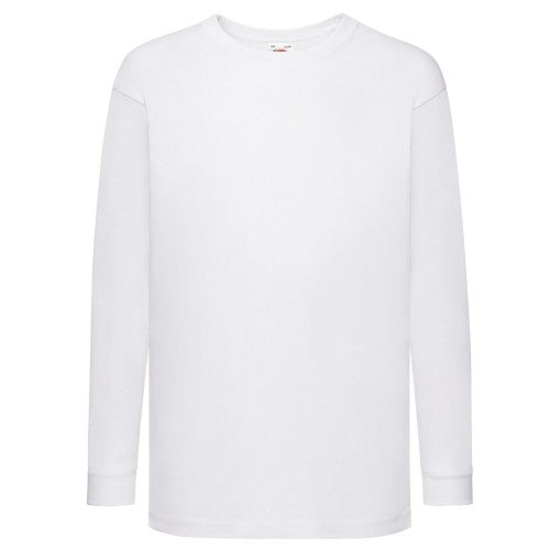 Front - Fruit of the Loom Childrens/Kids Value Cotton Long-Sleeved T-Shirt