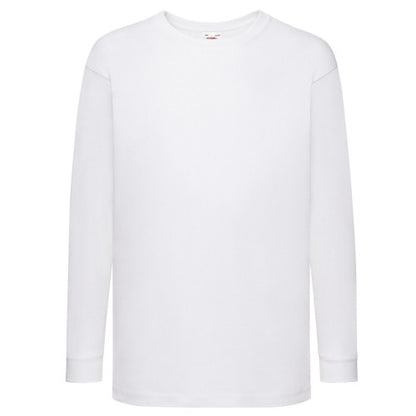 Front - Fruit of the Loom Childrens/Kids Value Cotton Long-Sleeved T-Shirt