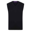 Front - Henbury Mens Cotton Acrylic V Neck Sleeveless Sweatshirt