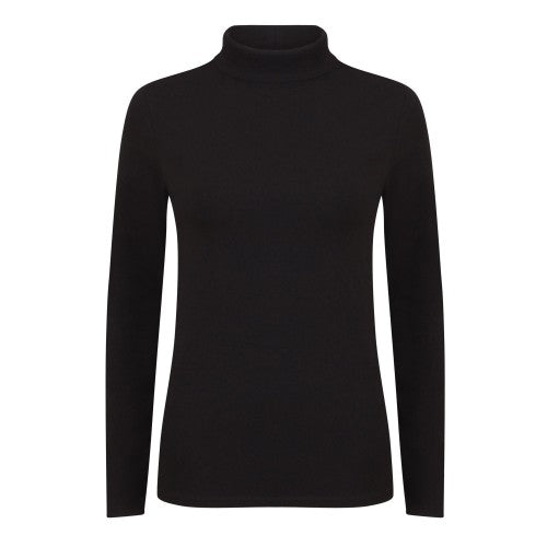 Front - Skinni Fit Womens/Ladies Feel Good Stretch Roll Neck Long-Sleeved T-Shirt