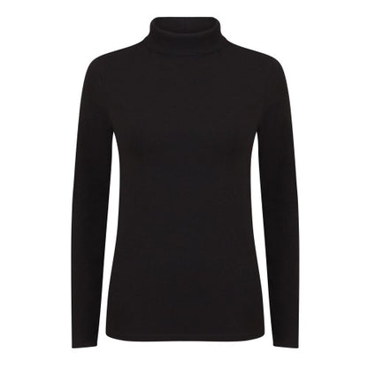 Front - Skinni Fit Womens/Ladies Feel Good Stretch Roll Neck Long-Sleeved T-Shirt