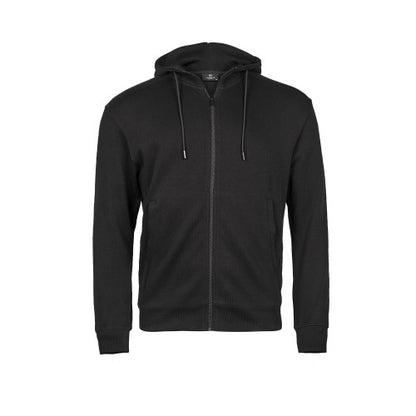 Front - Tee Jays Mens Ribber Interlock Full Zip Hoodie