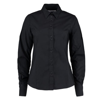 Front - Kustom Kit Womens/Ladies City Long-Sleeved Formal Shirt
