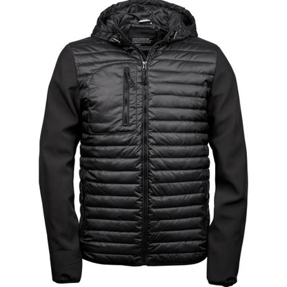 Front - Tee Jays Mens Crossover Hooded Padded Jacket