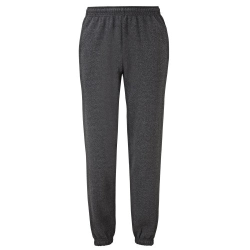 Front - Fruit of the Loom Unisex Adult Classic Heather Elasticated Hem Jogging Bottoms