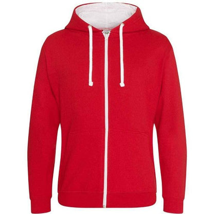 Front - Awdis Mens Varsity Full Zip Hoodie