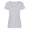 Front - Fruit of the Loom Womens/Ladies Heather V Neck Lady Fit T-Shirt