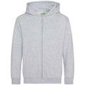 Front - Awdis Childrens/Kids Heather Full Zip Hoodie