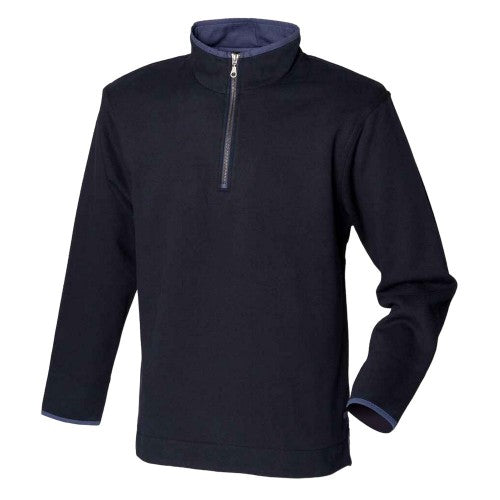 Front - Front Row Mens Soft Touch Zip Neck Sweatshirt