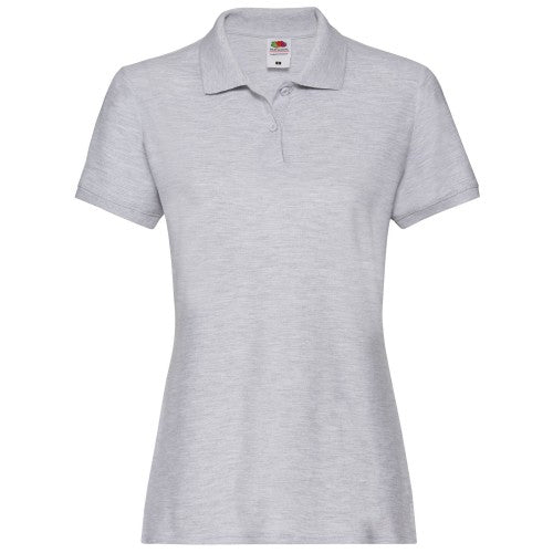 Front - Fruit of the Loom Womens/Ladies Premium Cotton Pique Lady Fit Polo Shirt
