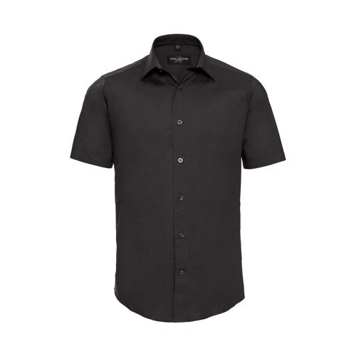 Front - Russell Collection Mens Fitted Short-Sleeved Shirt