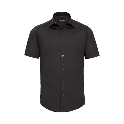 Front - Russell Collection Mens Fitted Short-Sleeved Shirt