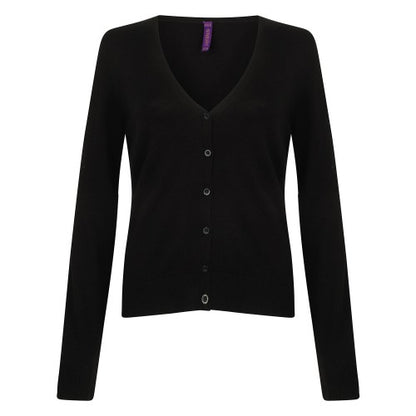 Front - Henbury Womens/Ladies Lightweight V Neck Cardigan