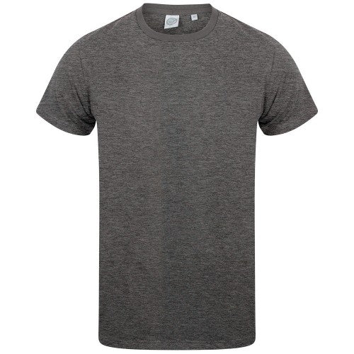 Front - Skinni Fit Mens Feel Good Heather Stretch T-Shirt