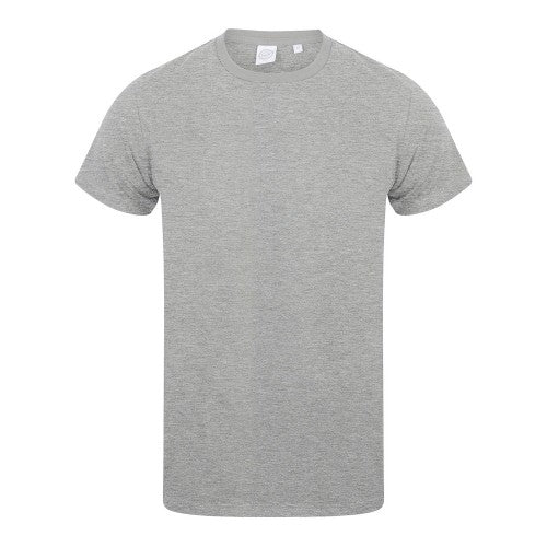 Front - Skinni Fit Mens Feel Good Heather Cotton Stretch T-Shirt