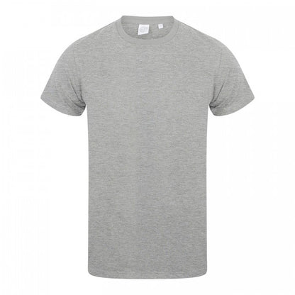 Front - Skinni Fit Mens Feel Good Heather Cotton Stretch T-Shirt