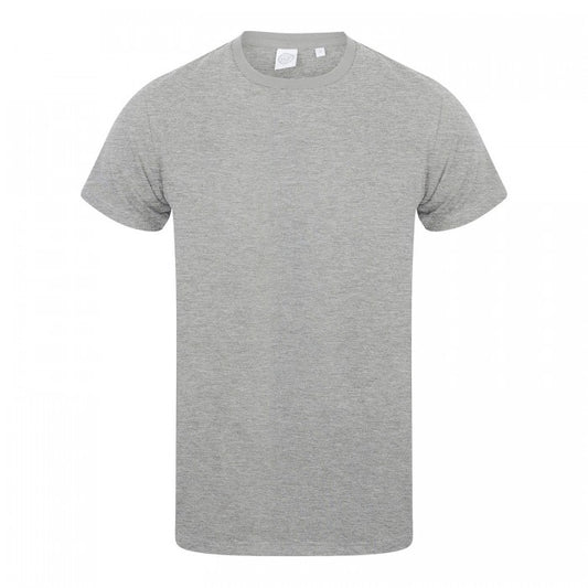 Front - Skinni Fit Mens Feel Good Heather Cotton Stretch T-Shirt