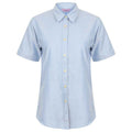 Front - Henbury Womens/Ladies Oxford Short-Sleeved Formal Shirt